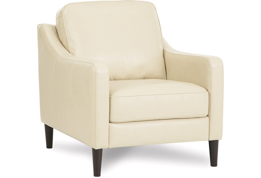 Palliser Andros Modern Leather Chair With Sloping Arms Belfort Furniture Upholstered Chairs
