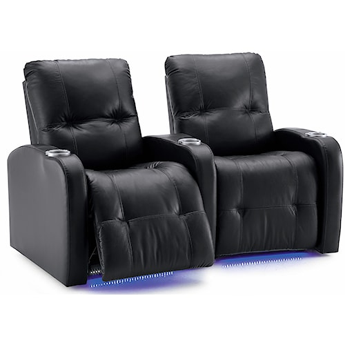 palliser auxiliary transitional 2 person power theater seating with