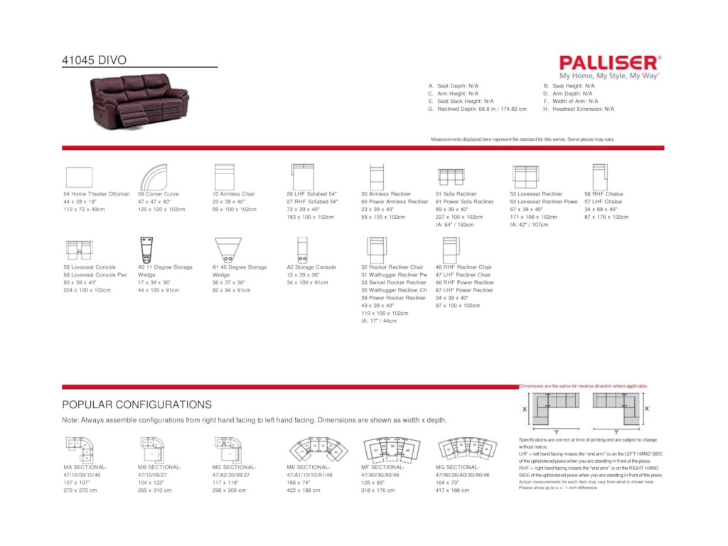 Palliser Divo4-Seat Reclining Home Theater Sofa