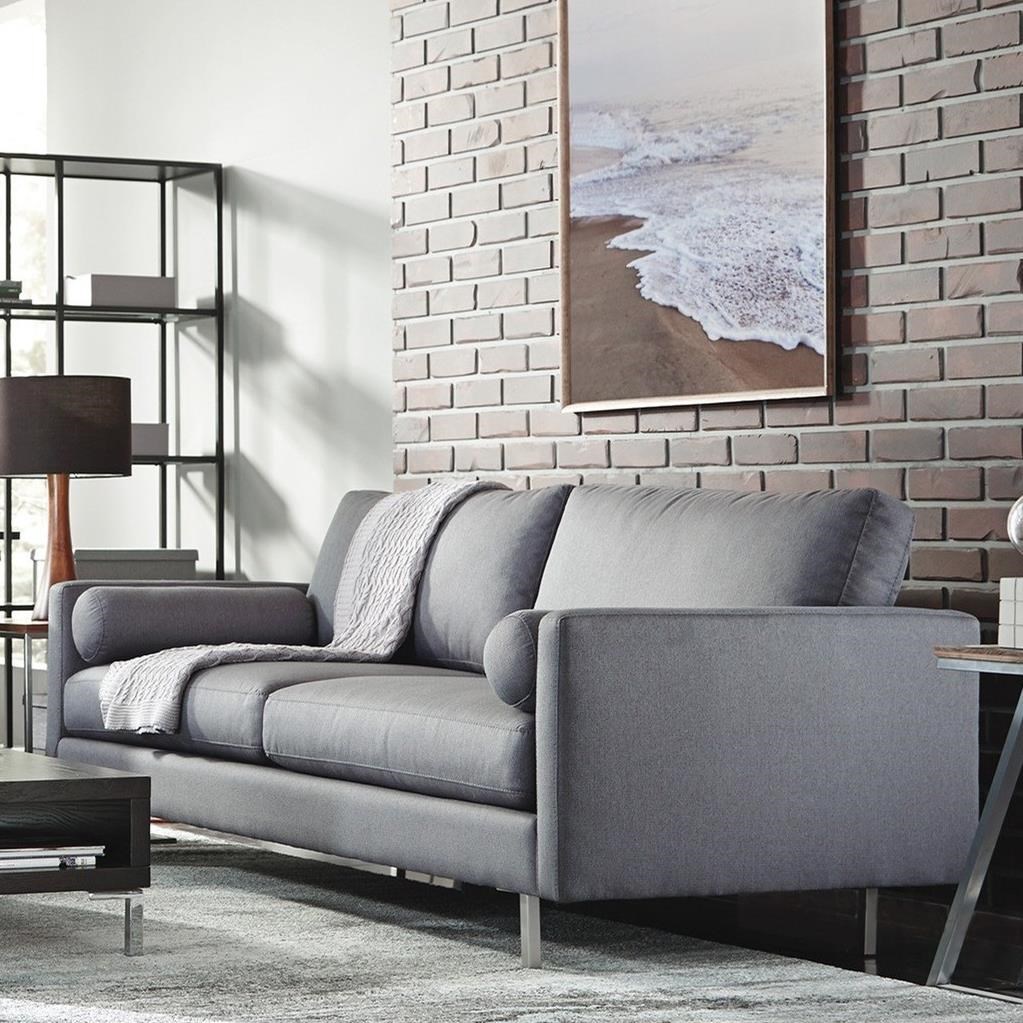 Palliser Edie Contemporary Sofa With 2 Round Bolster Pillows