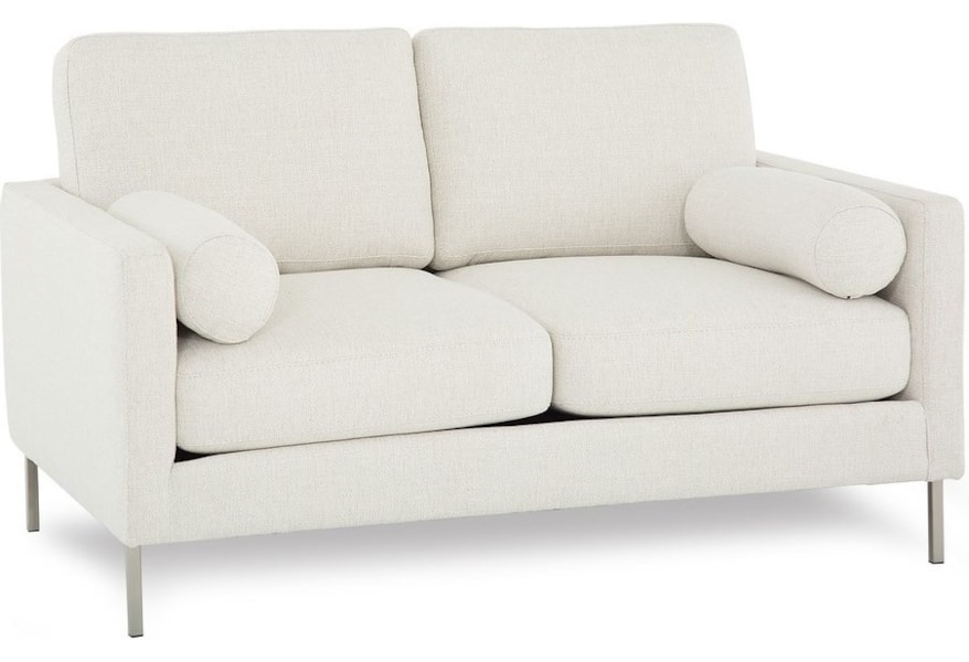 Palliser Edie Contemporary Loveseat With 2 Round Bolster Pillows