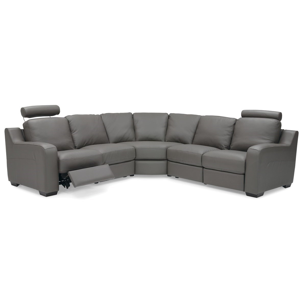 Contemporary 5-Seat Power Reclining Sectional Sofa with Power Tilt Headrests