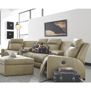 Palliser Forest Hill 4 Seat Power Reclining Sectional Sofa With Cupholder Storage Consoles Belfort Furniture Theater Seating