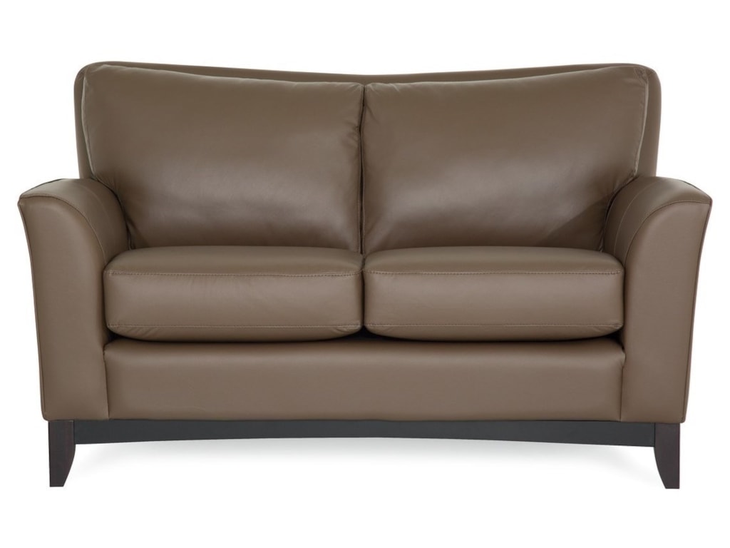 Palliser India Transitional Loveseat With Exposed Wood Rail