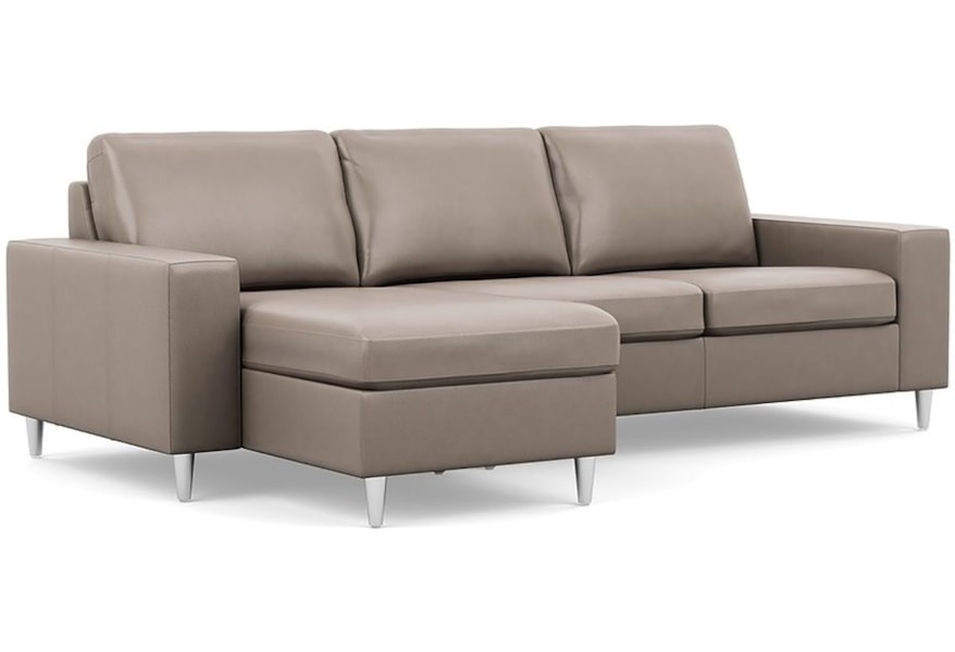 Palliser Inspirations Bello High Leg Contemporary Sofa Chaise With Wide Track Arms And High Legs Belfort Furniture Sectional Sofas