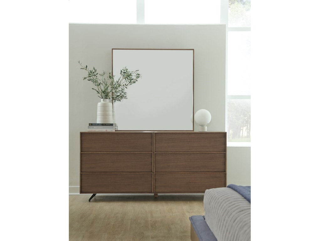 Palliser Kamden Mid Century Modern Dresser And Mirror Set Esprit