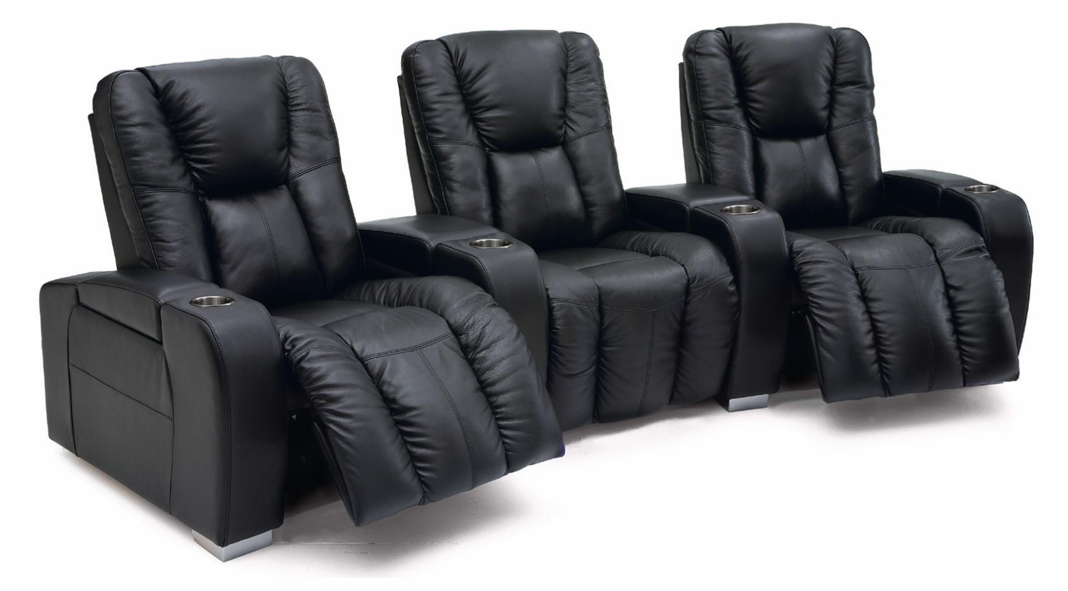 Palliser Media Contemporary 3 Seater Manual Reclining Home Theater Sectional Dunk Bright Furniture Theater Seating