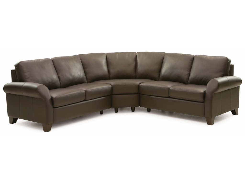 Palliser Ottawa Transitional 3 Piece Sectional Sofa With Sock Arms Transitional 3 Piece Sectional Sofa