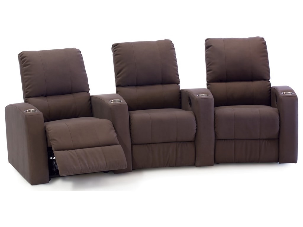 Palliser Pacifico 3 Seat Curved Theater Seating With Pacifico 3 Seat Curved Theater Seating With Cupholders By Palliser