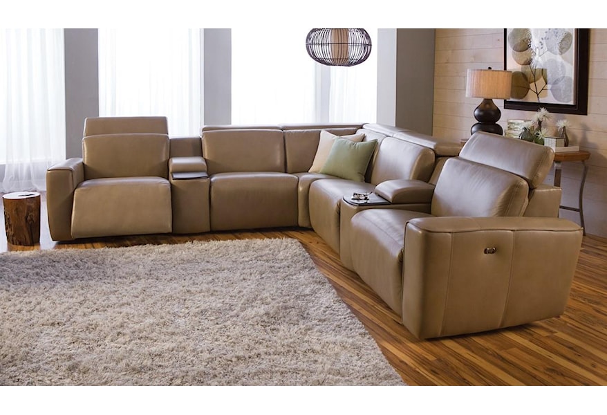 Palliser Springfield Contemporary Reclining Sectional Sofa With