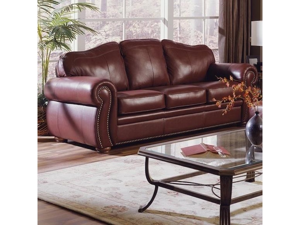 Troon Traditional Sofa Sleeper With Rolled Arms And Nailhead