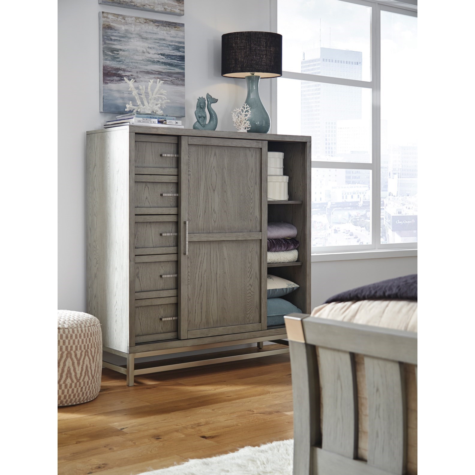 Palliser Venice Contemporary Gentlemen S Closet With Sliding Door