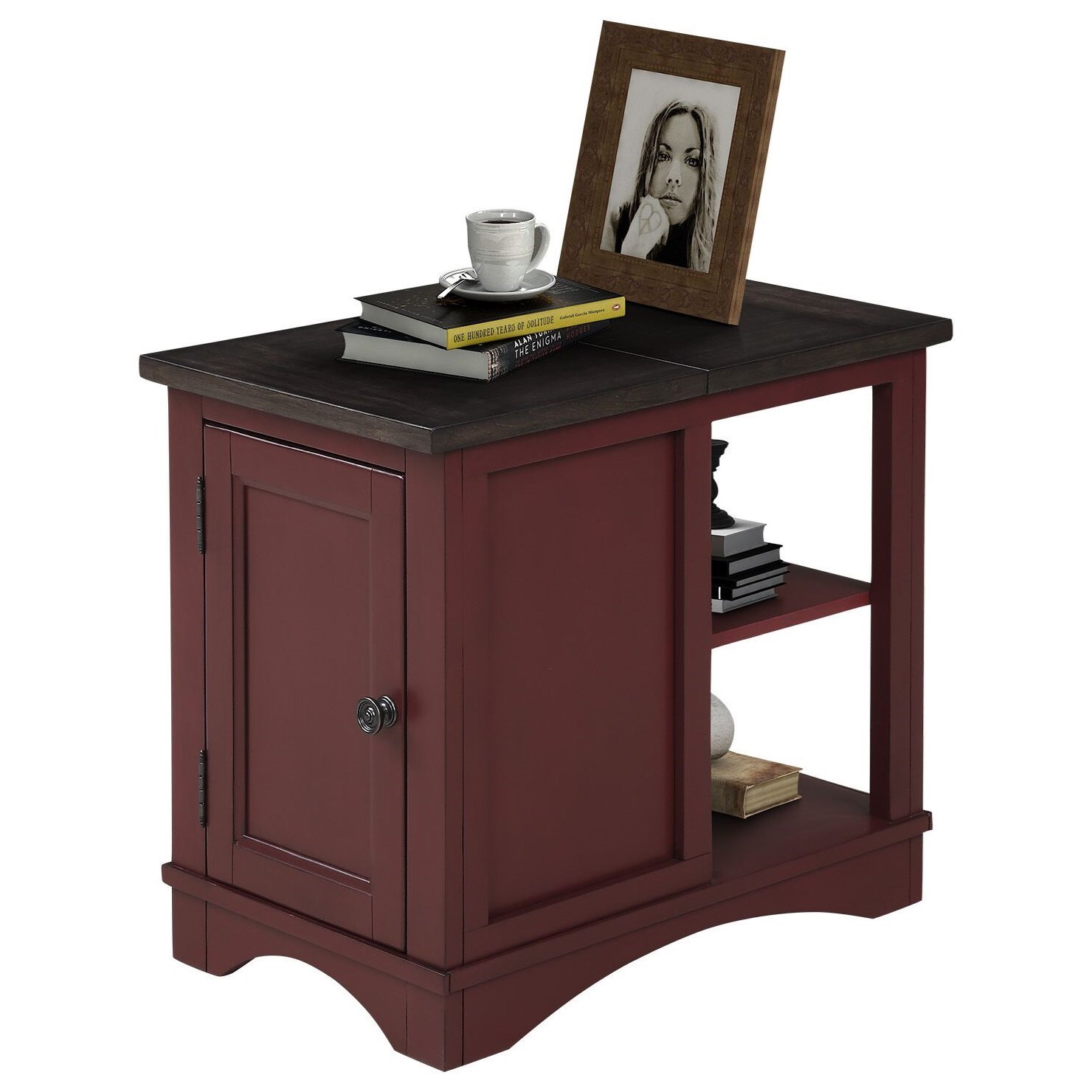 Parker House Americana Modern Ame 06 Cran Transitional Chairside Table With Built In Outlet Baer S Furniture End Tables