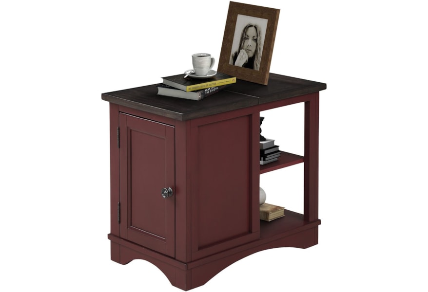 Parker House Americana Modern Ame 06 Cran Transitional Chairside Table With Built In Outlet Baer S Furniture End Tables