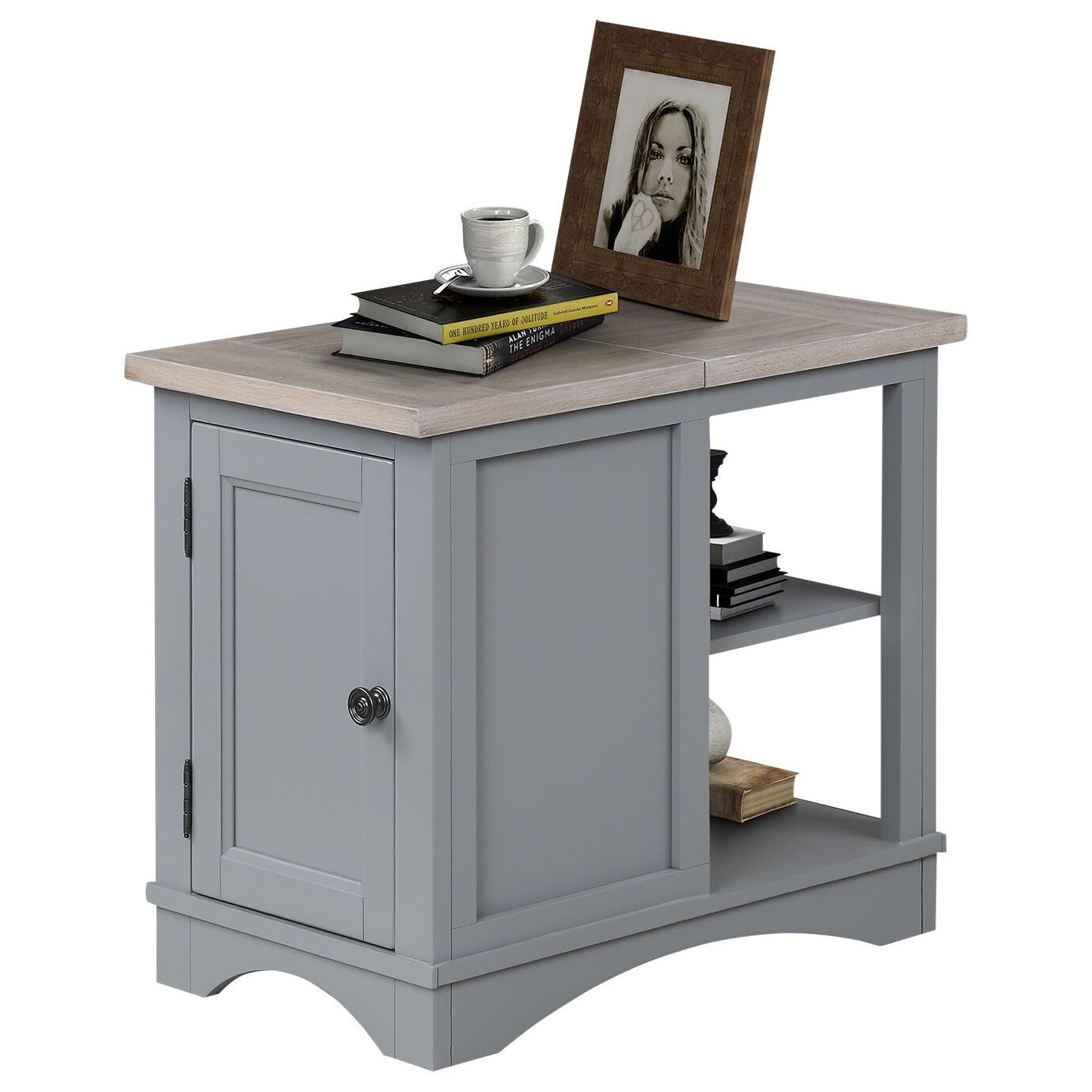 Parker House Americana Modern Ame 06 Dov Transitional Chairside Table With Built In Outlet Hudson S Furniture End Tables