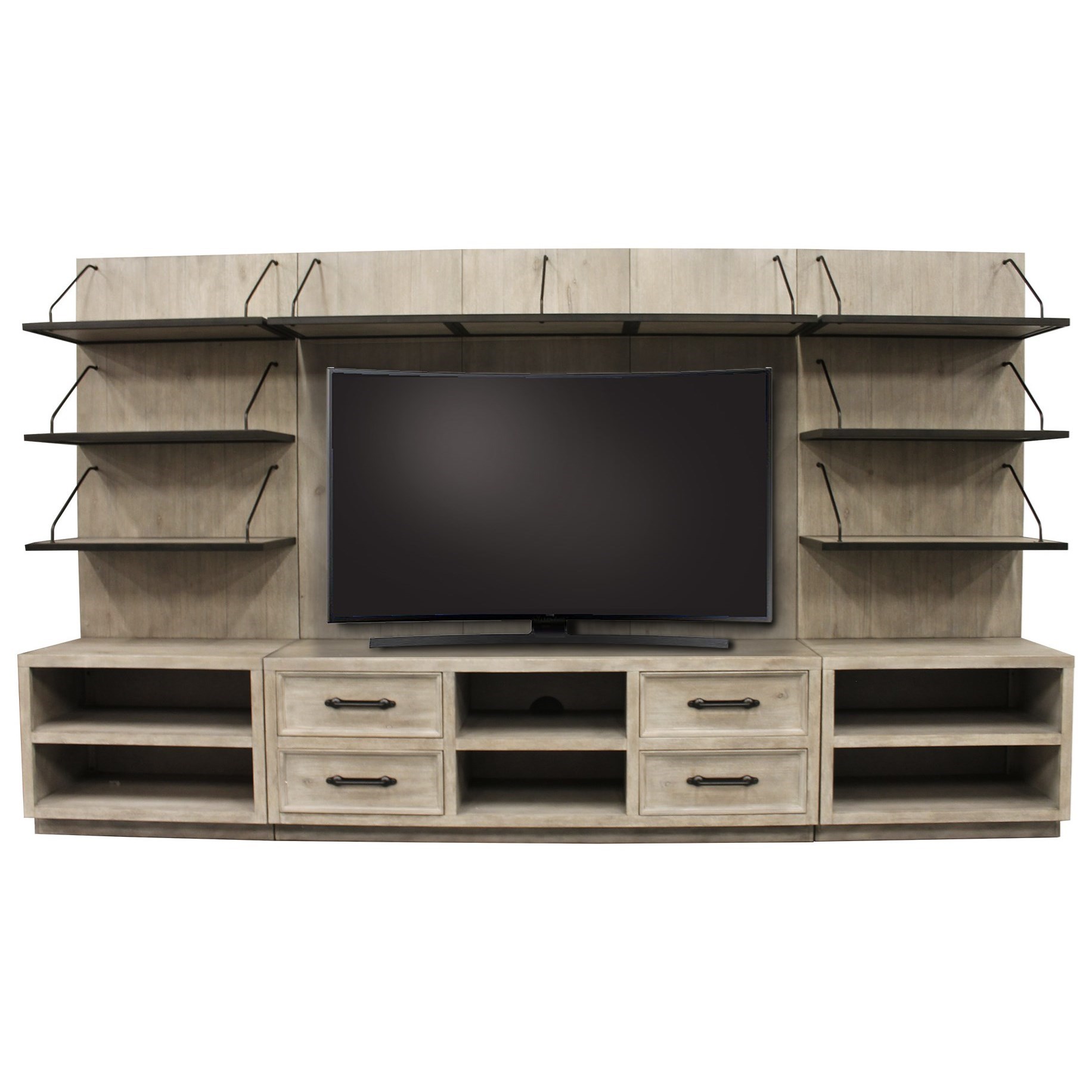 Parker House Billboard Industrial Entertainment Wall Unit With Back Panel Lindy S Furniture Company Wall Unit