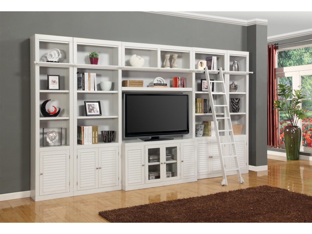 Parker House Boca Six Piece Entertainment Center Bookcase