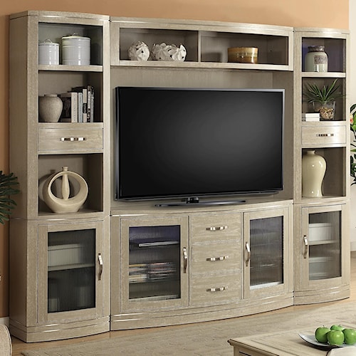 Parker House Cosmopolitan 4 Piece Entertainment Wall With Led Parker House Cosmopolitan 4 Piece Entertainment Wall With Led Lighting