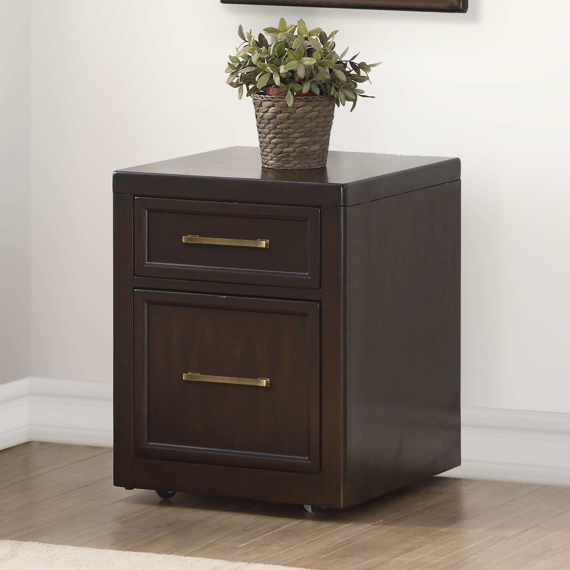 Parker House Greenwich Rolling File Cabinet With Two Drawers