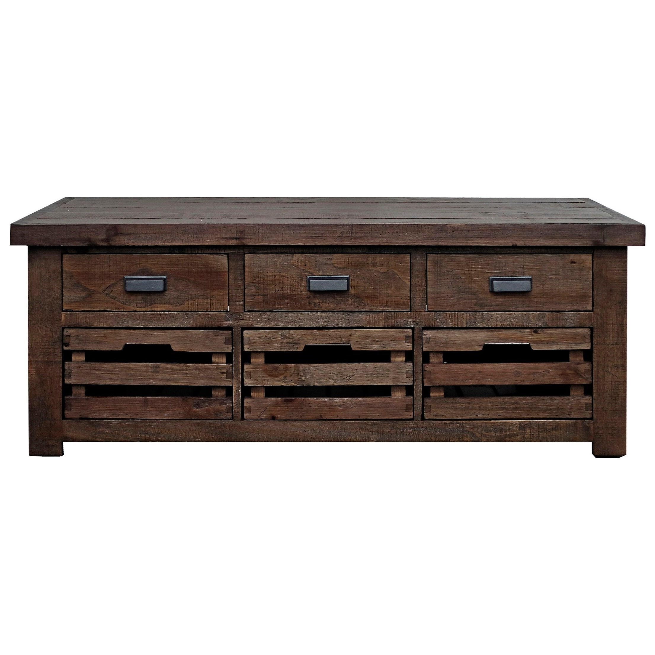 Parker House Lapaz Rustic Cocktail Table With Casters Fashion Furniture Cocktail Coffee Tables
