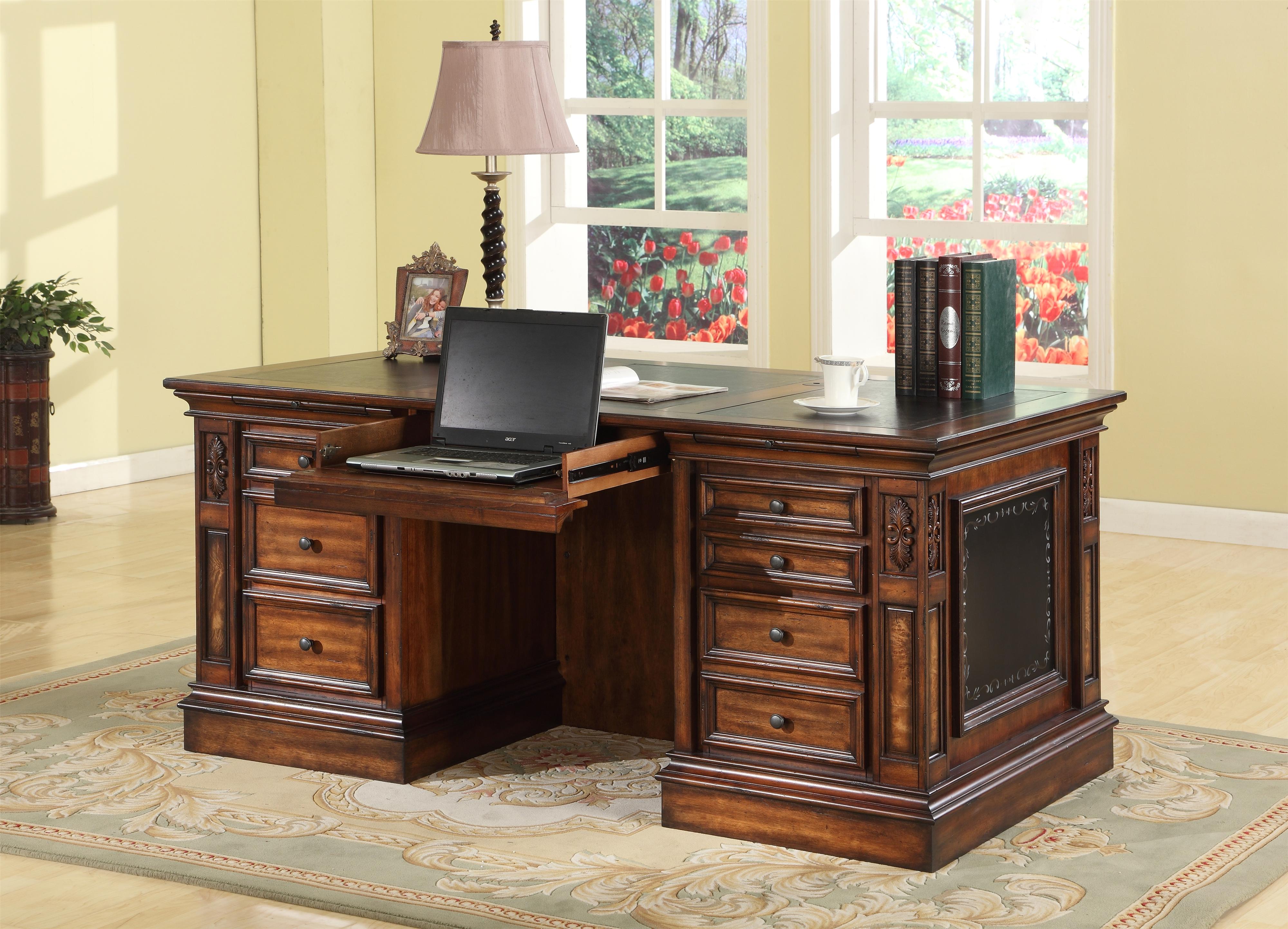 Leonardo Double Pedestal Executive Desk With 2 File Drawers And