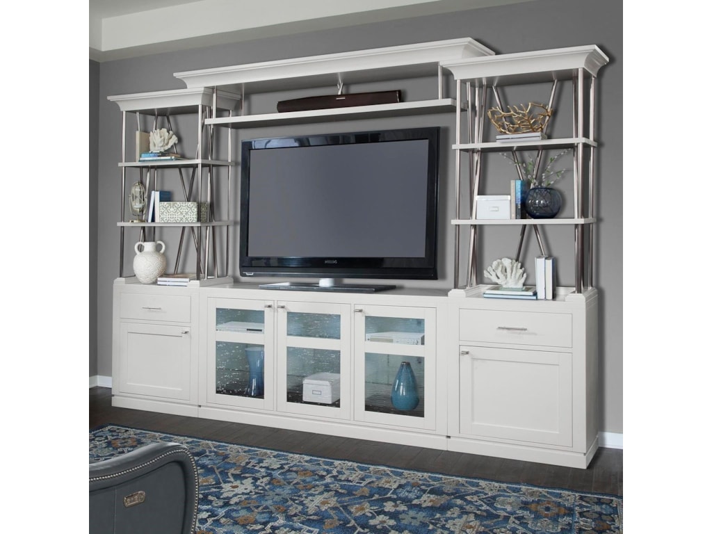Parker house skyline contemporary entertainment wall unit