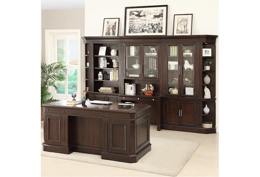 Parker House Stanford Wall Unit With Executive Desk And Built In