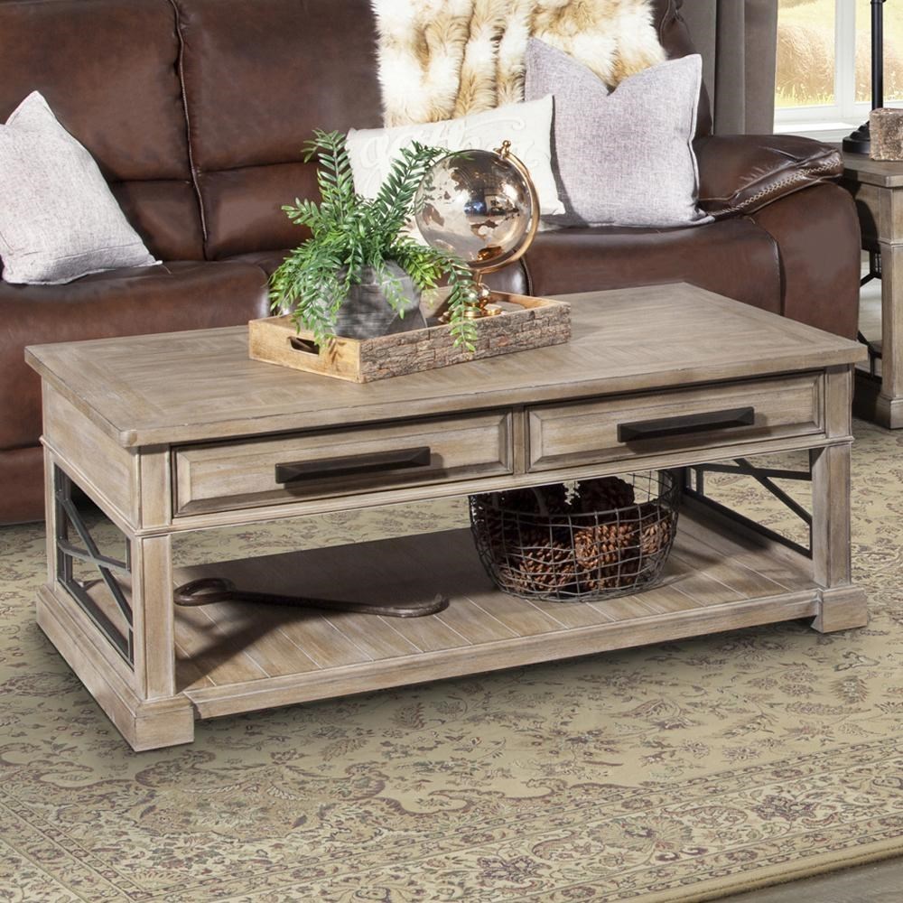 Parker House Sundance Transitional 2 Drawer Cocktail Table With Casters Wayside Furniture Cocktail Coffee Tables