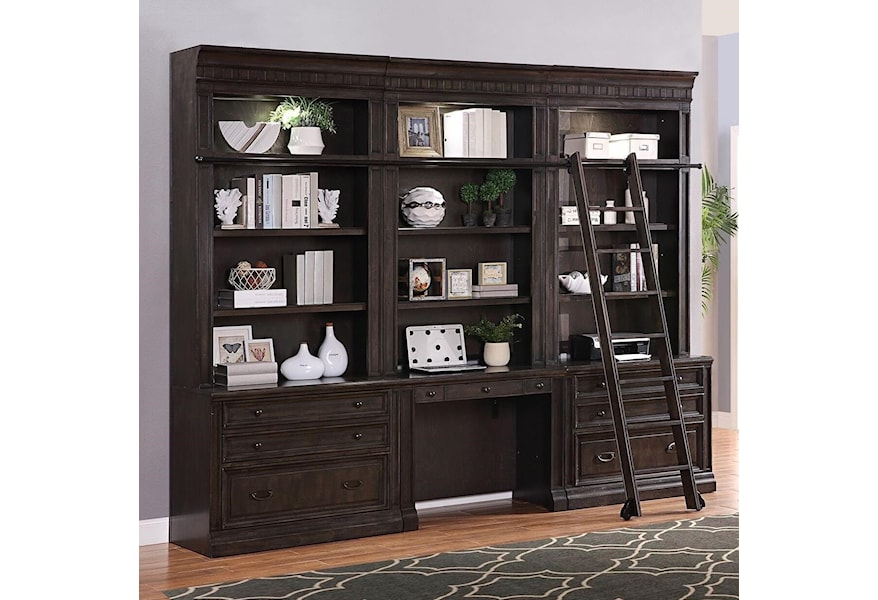 Parker House Washington Heights Bookcase Wall Unit With Desk And