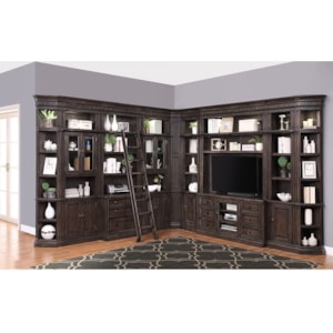 Parker House Washington Heights Library Wall Unit With Tv Stand And Sliding Ladder Coconis Furniture Mattress 1st Wall Unit