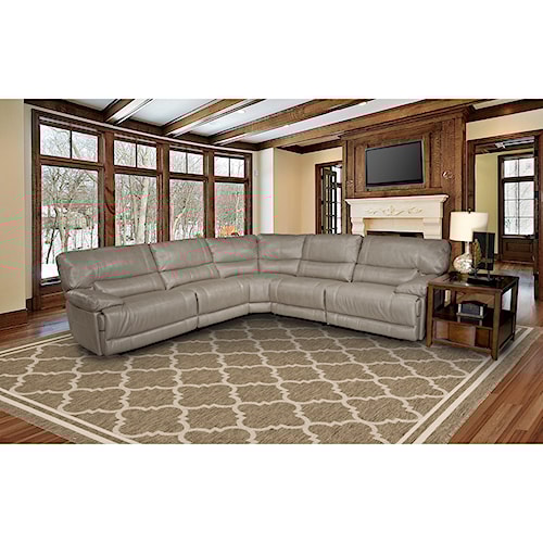 Parker Living Pegasus 5 Seater Reclining Sectional Sofa With Parker Living Pegasus 5 Seater Reclining Sectional Sofa With Large Pillow Arms