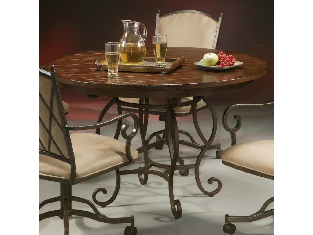 Pastel Minson AtriumPedestal Table with Wood Top