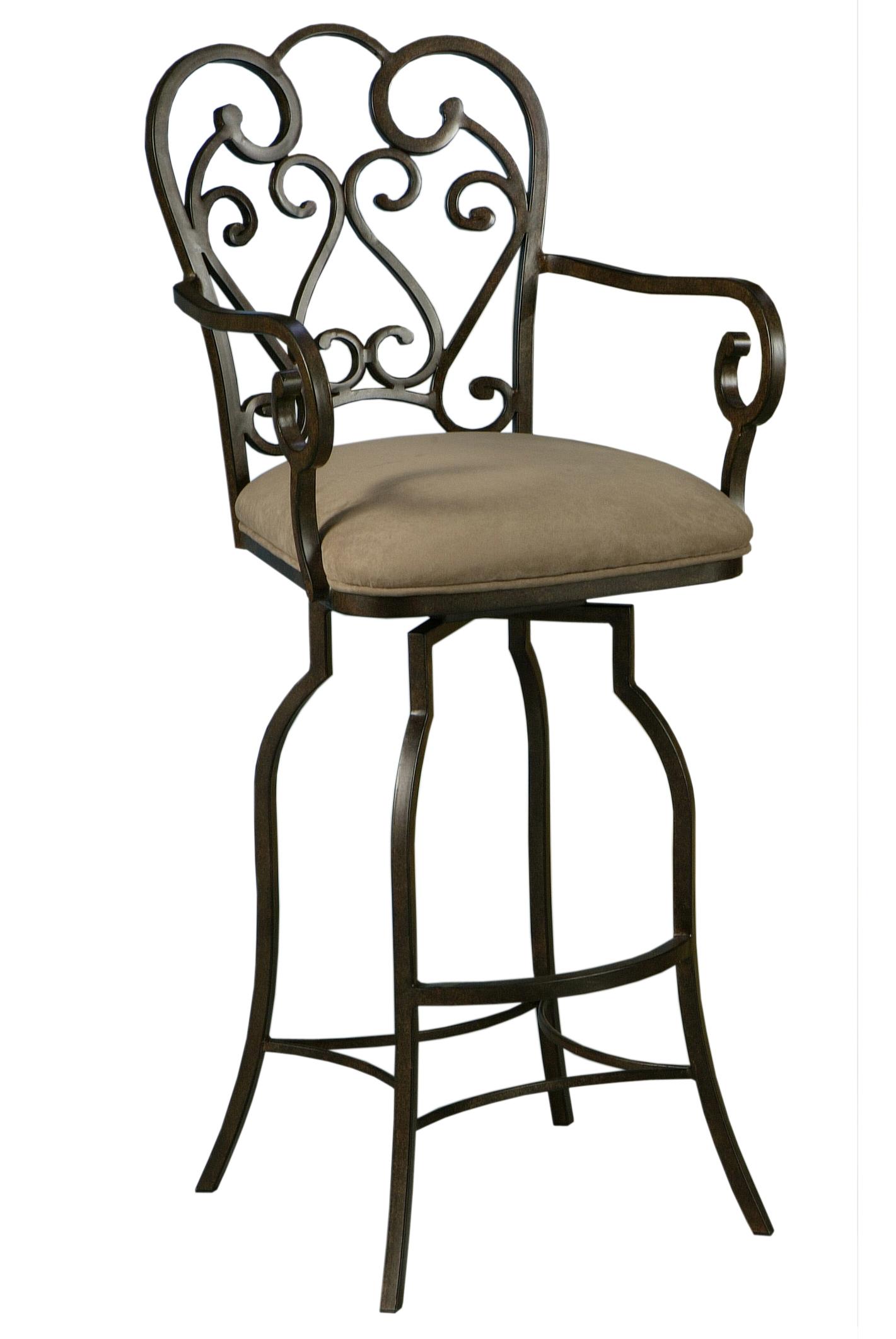 Pastel Minson Iron Barstools Magnolia 26 Swivel Barstool With Arms In Autumn Rust Find Your Furniture Bar Stool