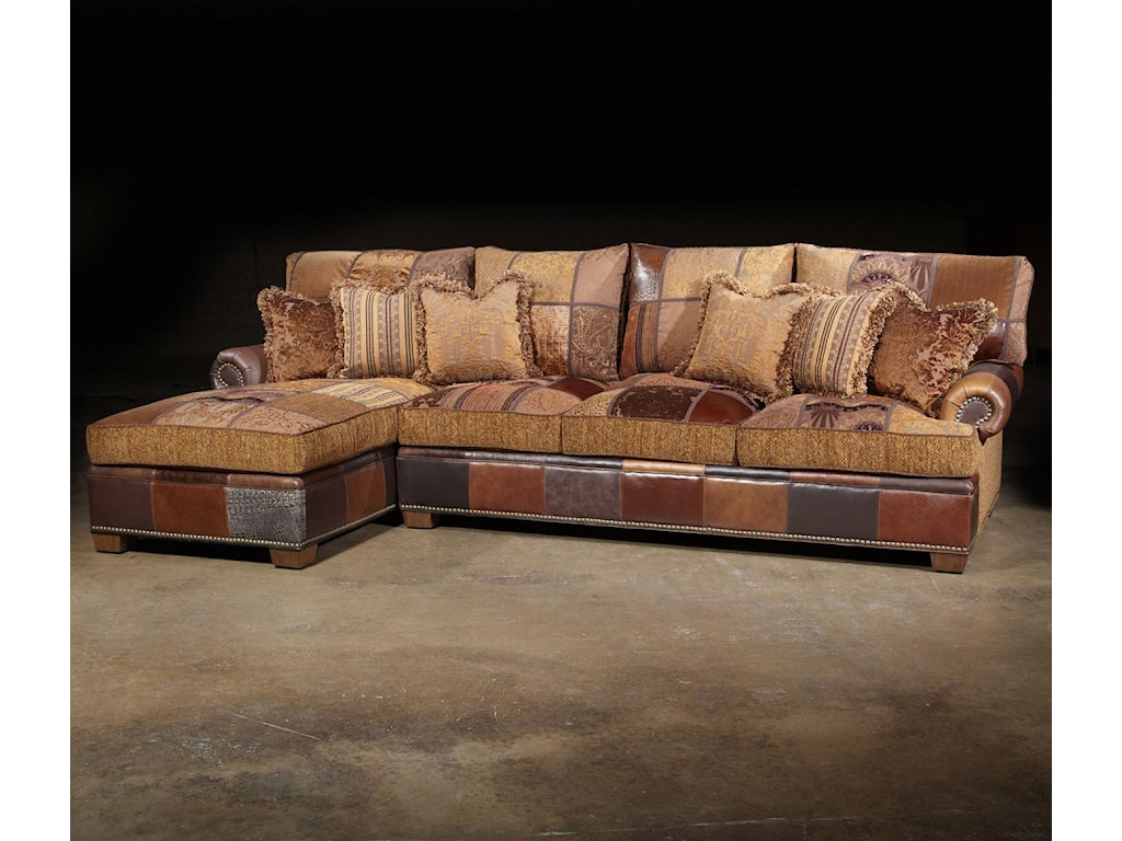 Paul Robert Choices Patched Western Sectional Sofa In Traditional Furniture Style Find Your Furniture Sectional Sofas