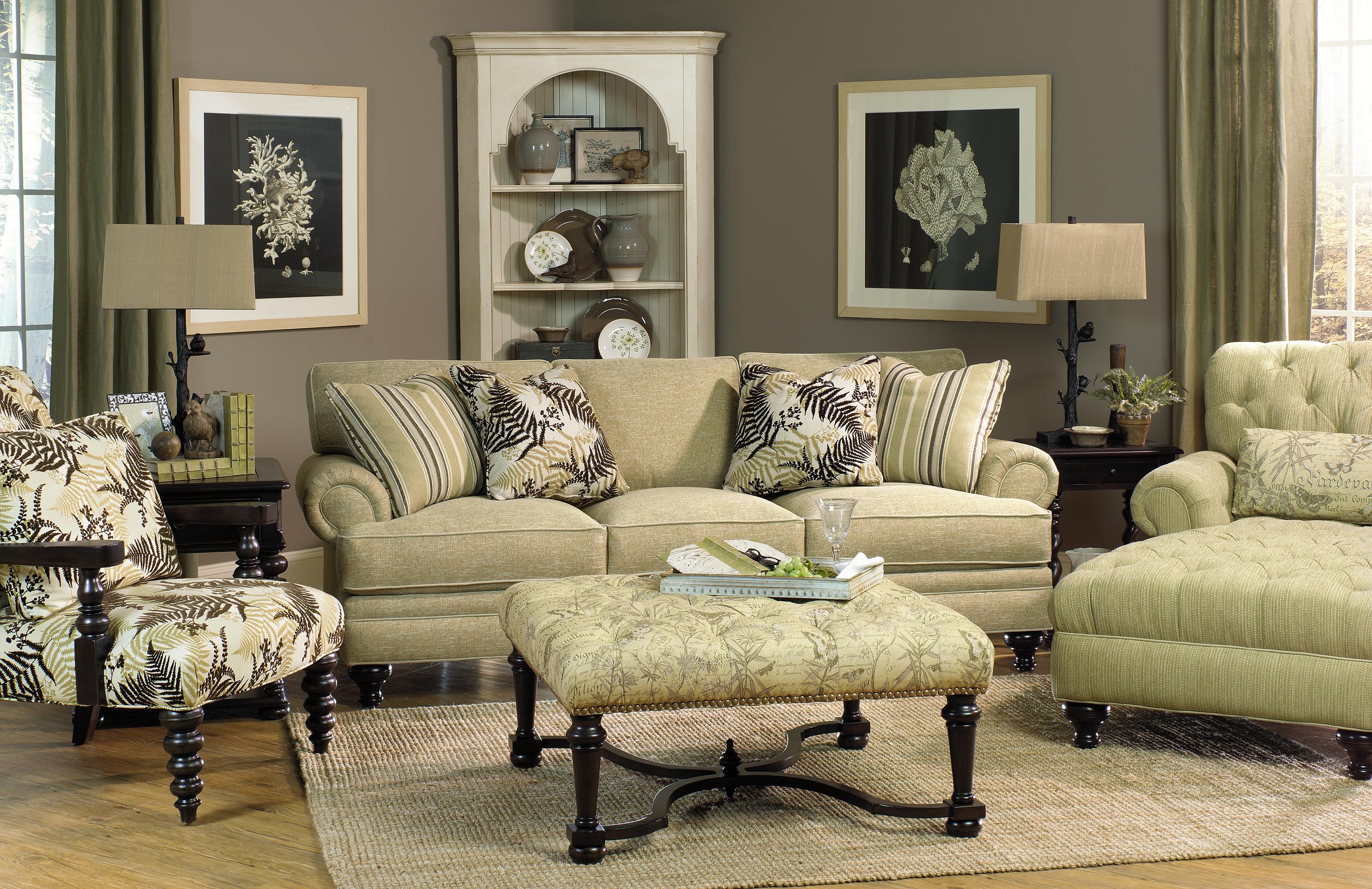 Paula Deen By Craftmaster P709900 P709950bd Stationary Sofa With Rolled Arms Hudson S Furniture Sofa