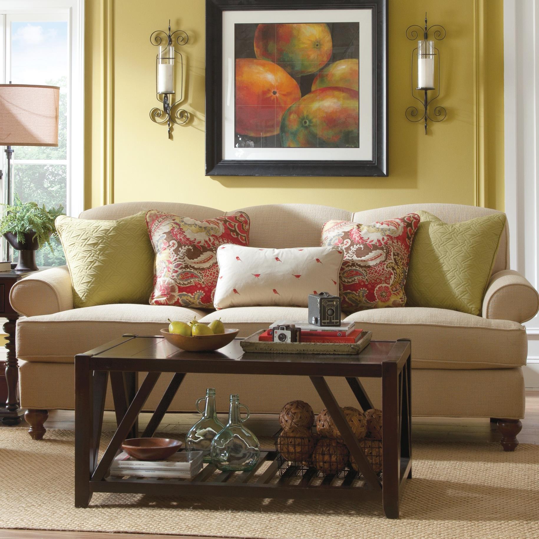 Paula Deen By Craftmaster P736500 Traditional Sofa With Rolled