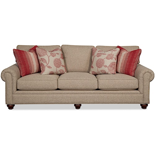 Paula Deen By Craftmaster P7552 Traditional Sofa With Roll Pleated Paula Deen By Craftmaster P7552 Traditional Sofa With Roll Pleated Arms
