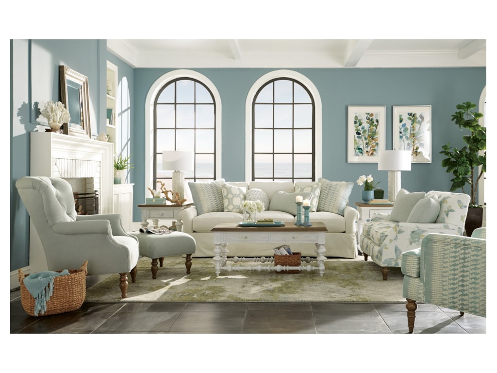 Paula Deen By Craftmaster P983550bd Casual Skirted Sofa With Casual Skirted Sofa