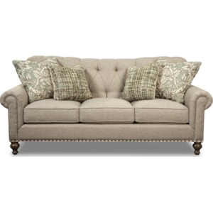 Paula Deen By Craftmaster Pd754100 Traditional Tufted Camelback Sofa With Nailheads Sprintz Furniture Sofa