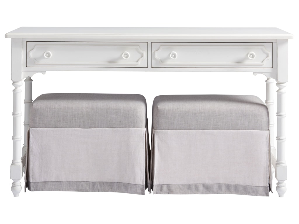 Paula Deen By Universal Cottage Console With Upholstered Benches
