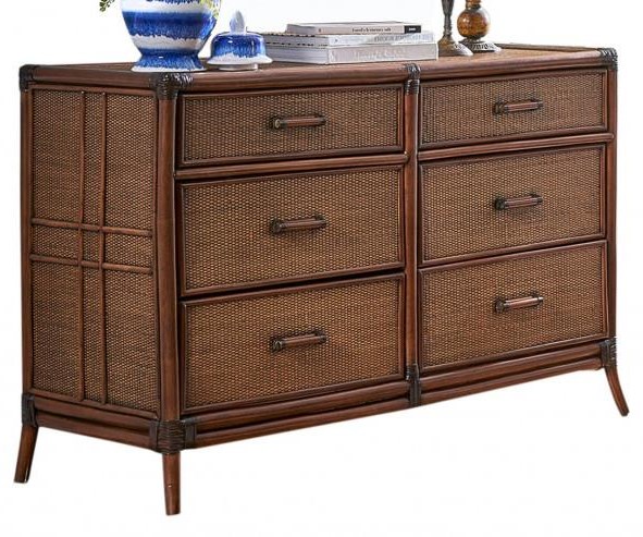 Pelican Reef Palm Island 1102 5645 Atq 6 Drawer Dresser Baer S Furniture Dressers