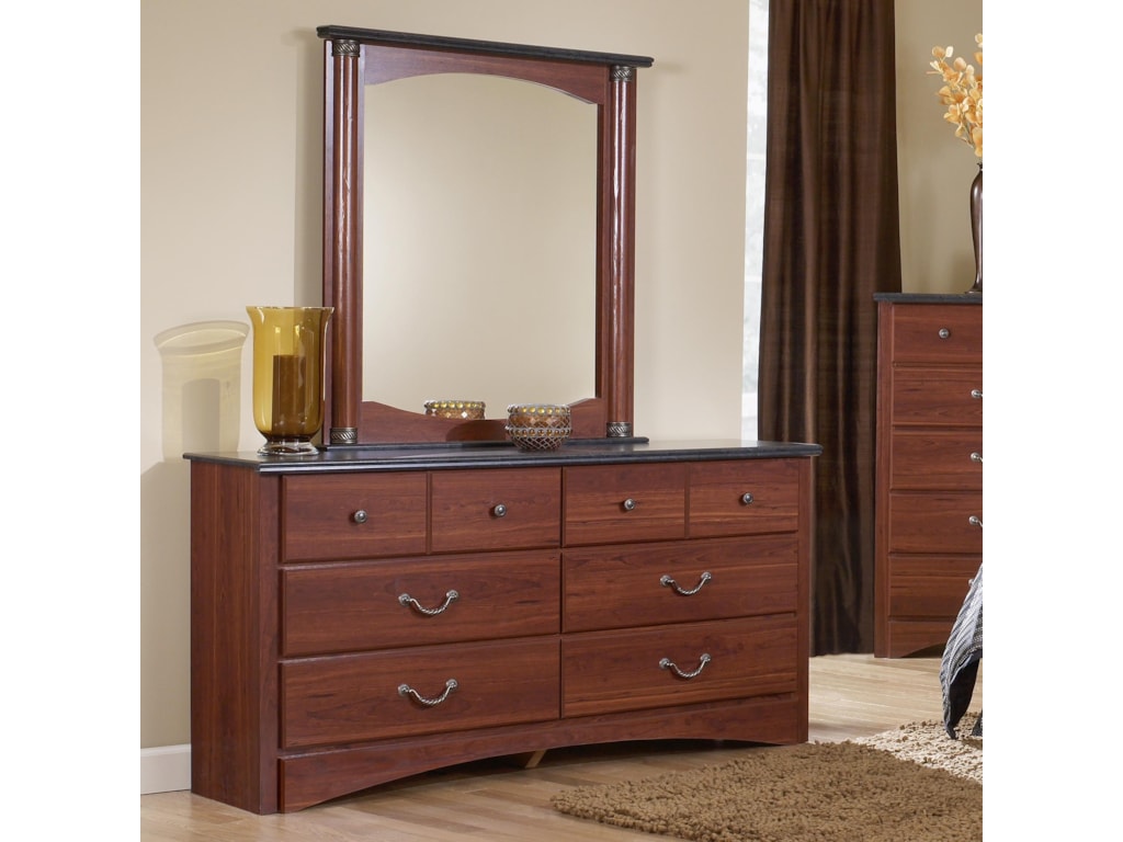 Perdue 30000 Series6-Drawer Dresser & Mirror Set
