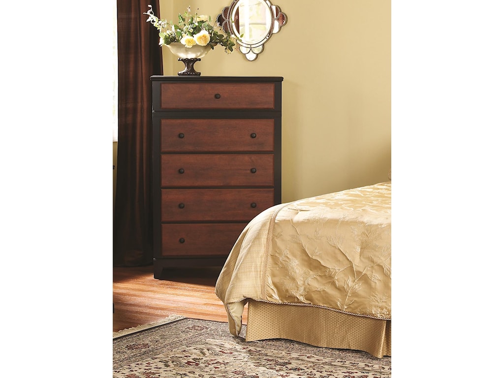 Perdue 49000 Series Casual Two Tone 5 Drawer Chest VanDrie Home