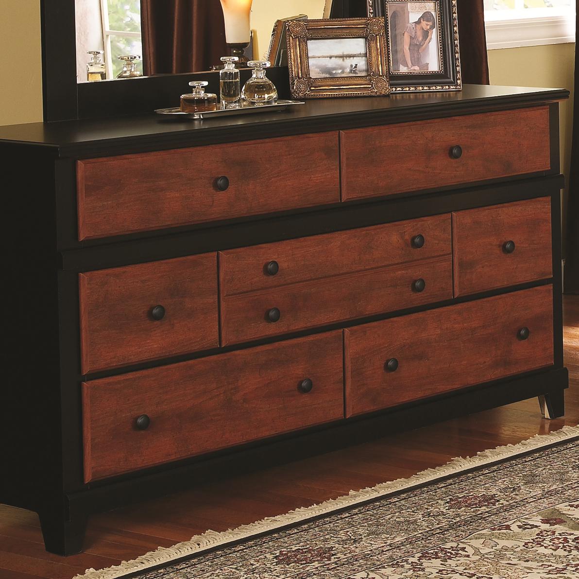 Black and brown dresser