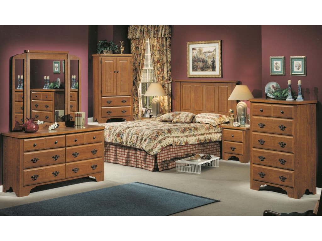 Perdue 54000 Series Cottage Light Oak 6 Drawer Dresser Wing