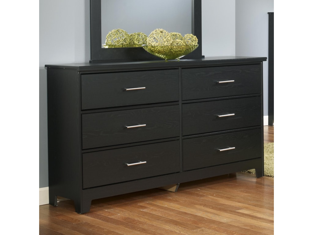 Perdue Manhattan Casual 6 Drawer Dresser With Black Woodgrain