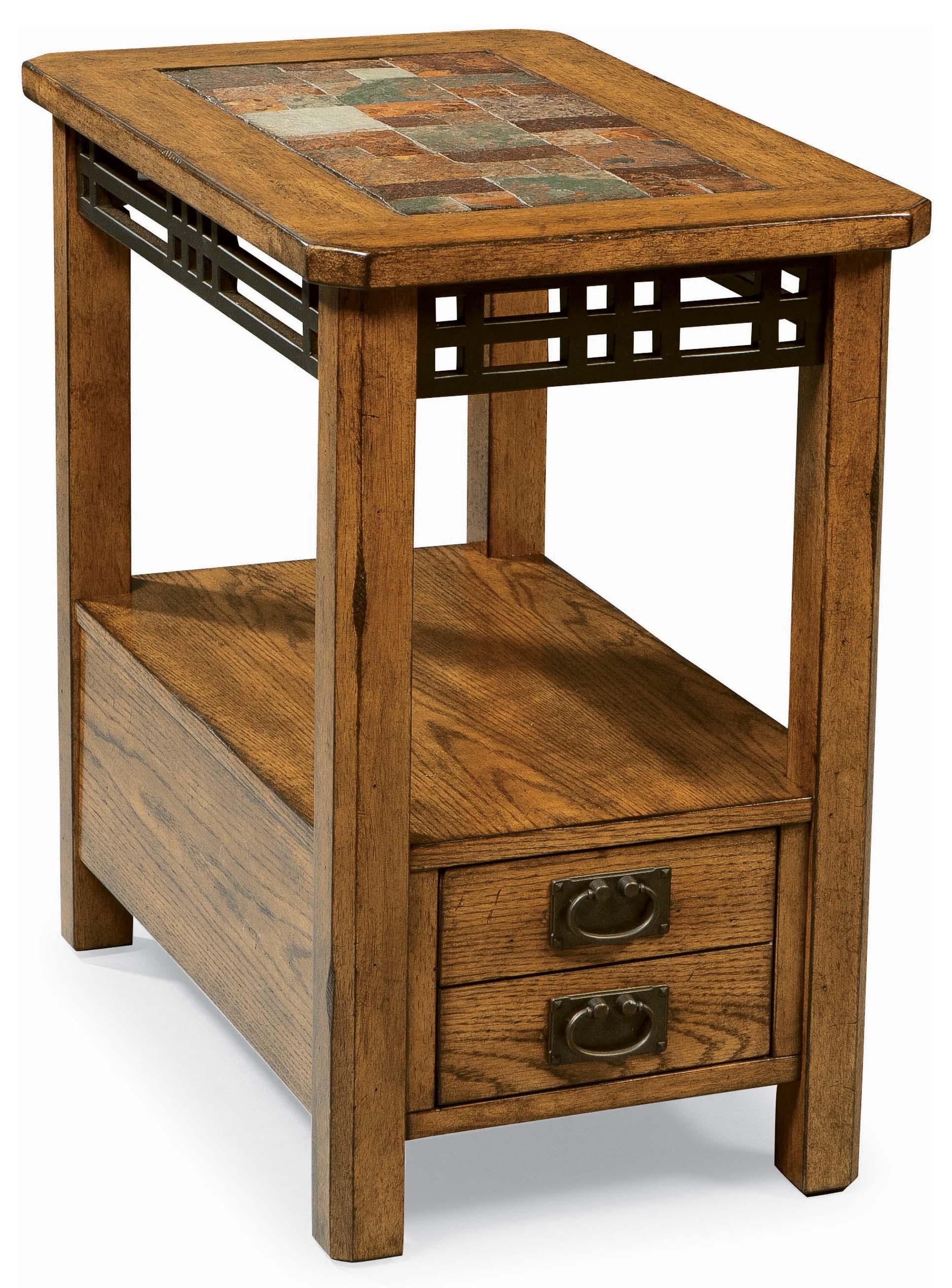 Peters Revington American Craftsman Oak Chairside Table With Slate