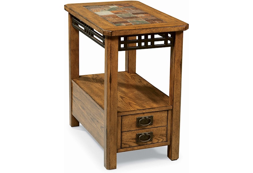 Peters Revington American Craftsman Oak Chairside Table With Slate