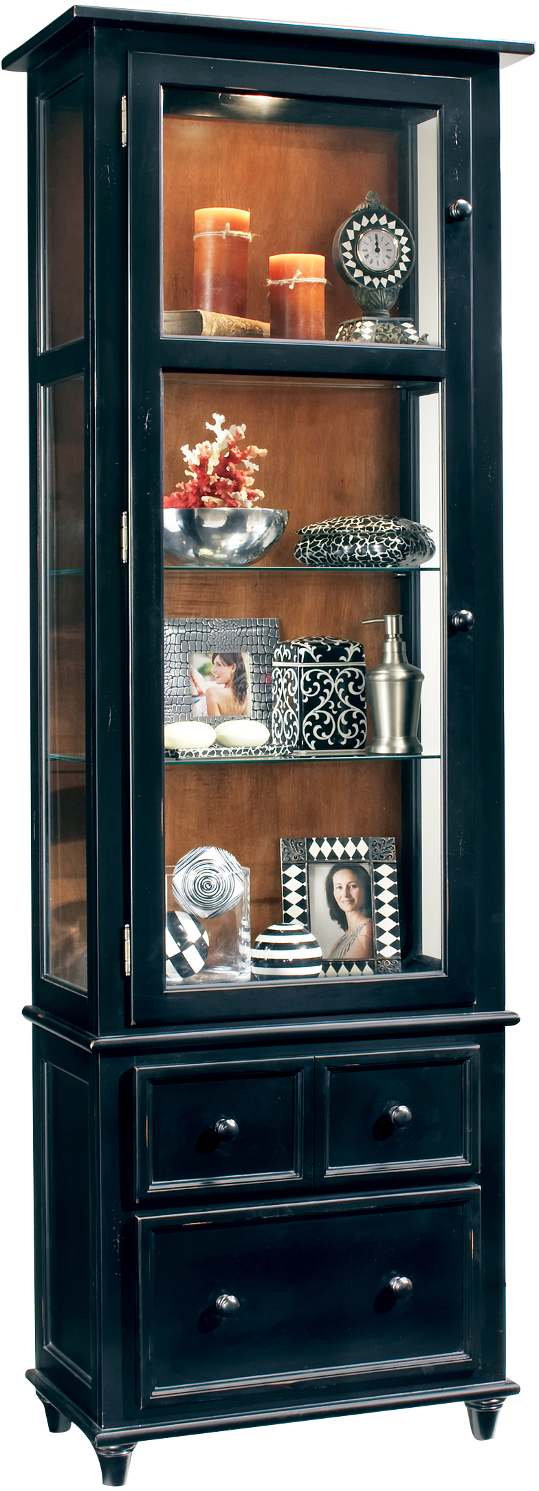 Philip Reinisch Colortime Black Vista Display Cabinet With 3