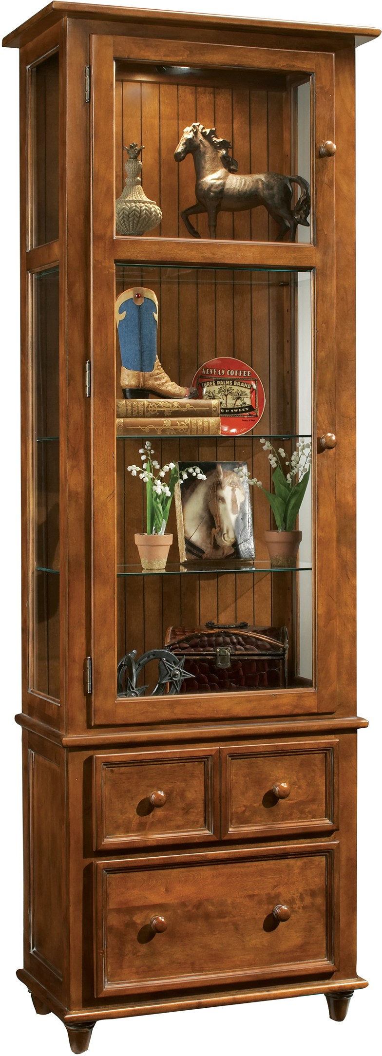 Philip Reinisch Colortime Chestnut Vista Display Cabinet With 3
